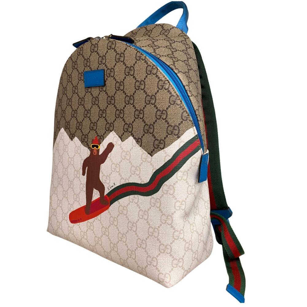 Gucci GG Ewan Roberts Backpack Rucksack Daypack Leather Cream Brown